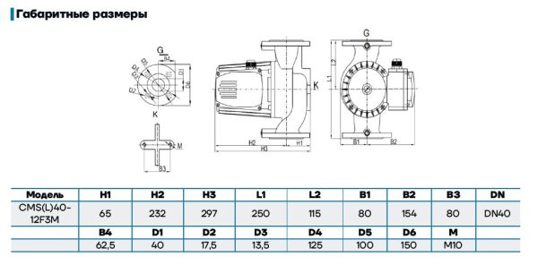 Циркуляционный насос CMS(L)40-12F3M CNP