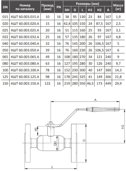 Кран КШТ 60.003.150.А.16 Broen Ду150 Ру16