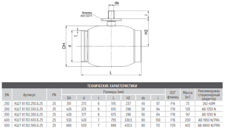 Кран КШТ 61.102.400.Б.25 Broen Ду400 Ру25