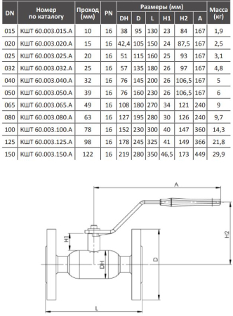 Кран КШТ 60.003.015.А.16 Broen Ду15 Ру16