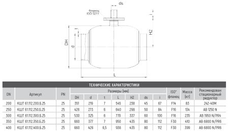 Кран КШТ 61.112.350.Б.25 Broen Ду350 Ру25