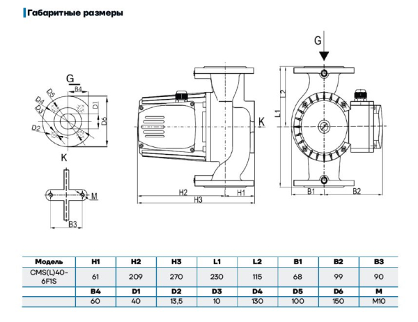 Циркуляционный насос CMS(L)40-6F1S CNP