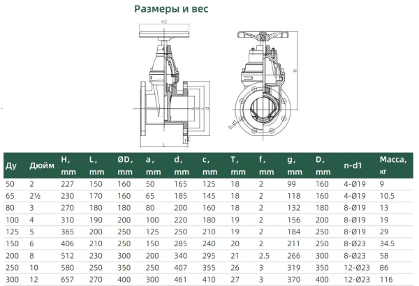 Задвижка WH3269080 Gala Ду80 Ру16